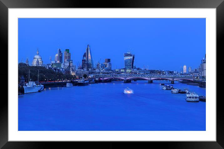 London At Night Framed Mounted Print by Philip Pound