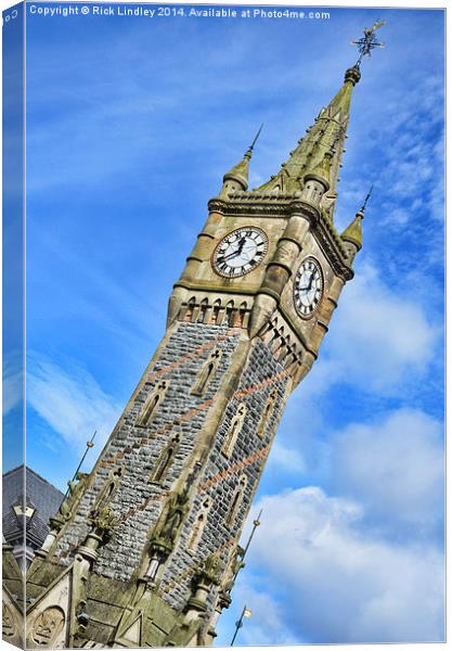 Machynlleth clock tower Canvas Print by Rick Lindley