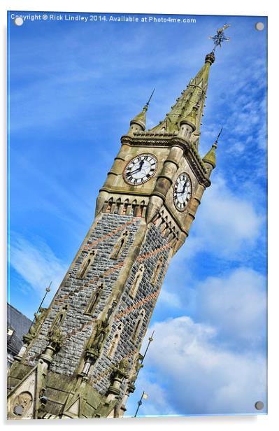Machynlleth clock tower Acrylic by Rick Lindley