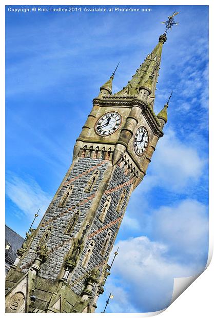 Machynlleth clock tower Print by Rick Lindley