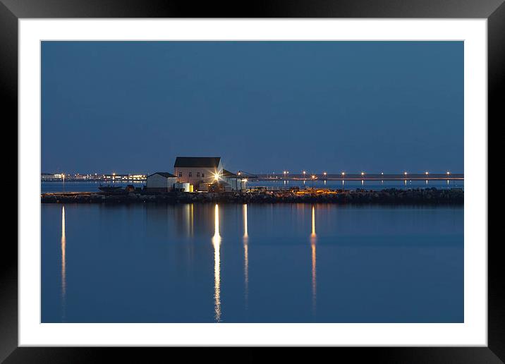 Portland Harbour at Night Framed Mounted Print by Paul Brewer