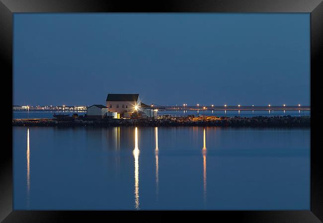 Portland Harbour at Night Framed Print by Paul Brewer