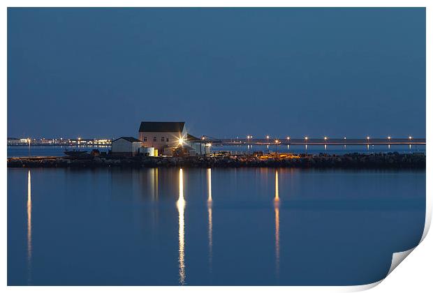 Portland Harbour at Night Print by Paul Brewer