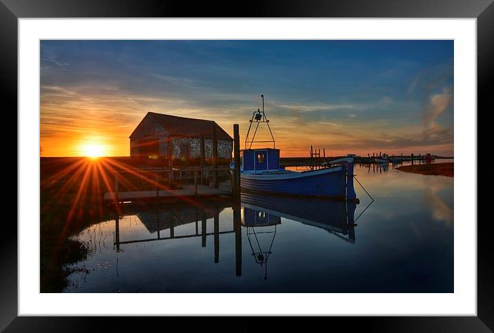 Sunset over the coal barn Framed Mounted Print by Gary Pearson