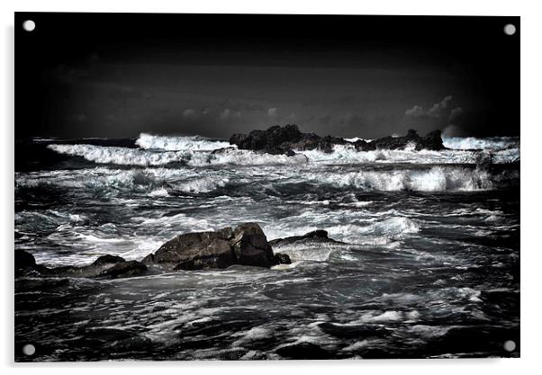 Stormy Seas in Fuertaventura Acrylic by Andy Anderson