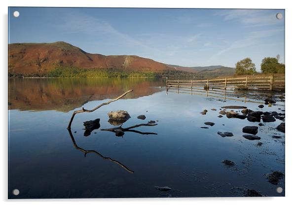 Reflections on Derwent Water Acrylic by Eddie John