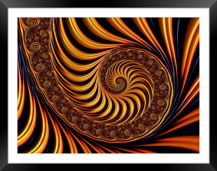 Golden fractal spiral Framed Mounted Print by Matthias Hauser