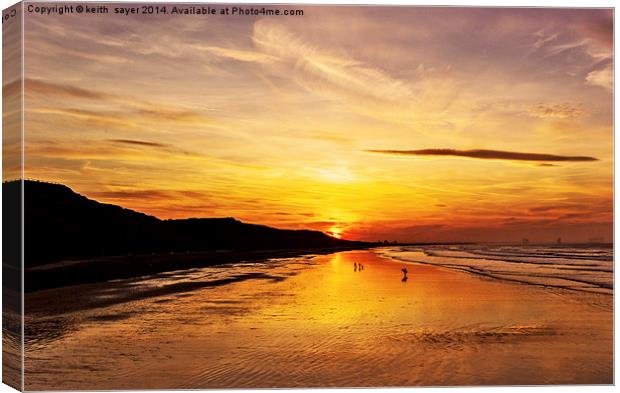 Saltburn Beach Sunset Canvas Print by keith sayer