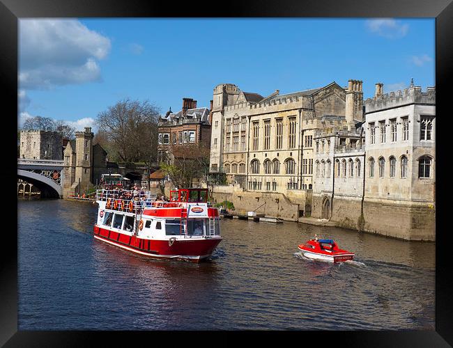 York City Guildhall with river boat on the Ouse. Framed Print by Robert Gipson