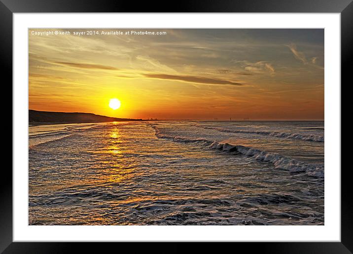 Golden Glow Saltburn Framed Mounted Print by keith sayer