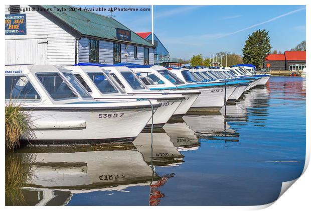 Day Boats Ready At Potter Heigham Print by James Taylor