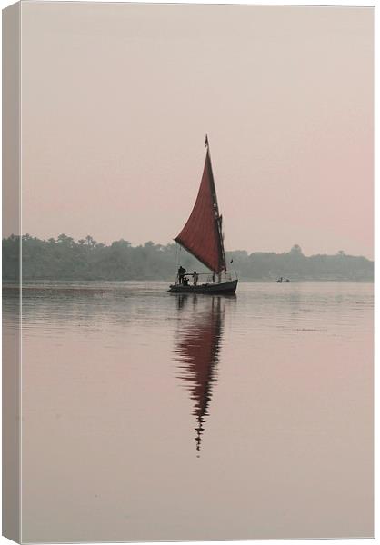Becalmed on the Nile Canvas Print by Jacqueline Burrell