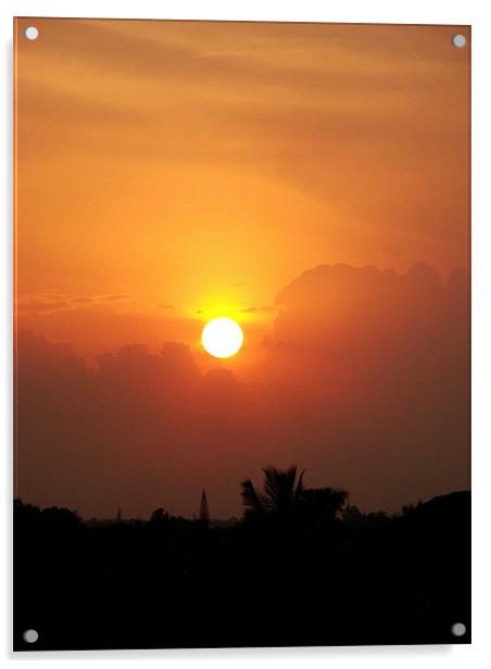 Sunset in Goa Acrylic by Susmita Mishra