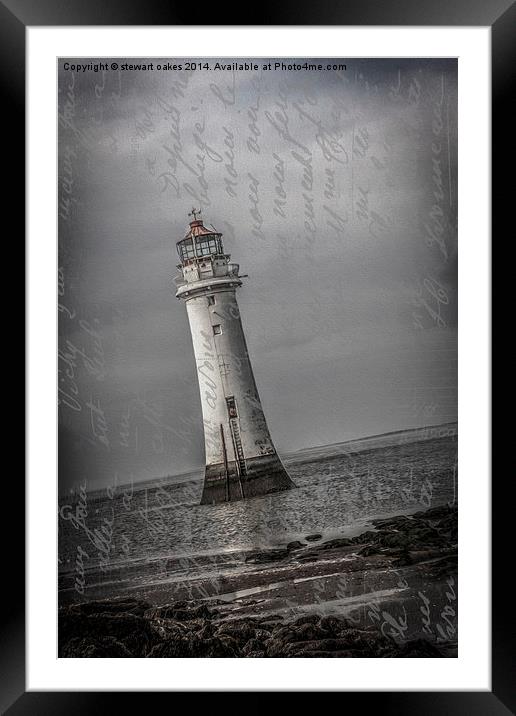 Perch Rock shabby chic New Brighton Framed Mounted Print by stewart oakes