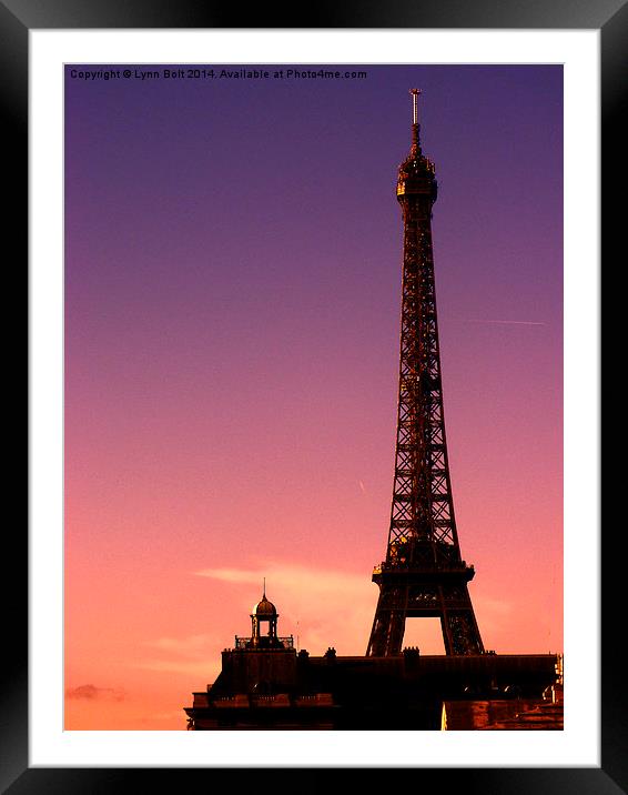 Eiffel Tower at Sunset Framed Mounted Print by Lynn Bolt