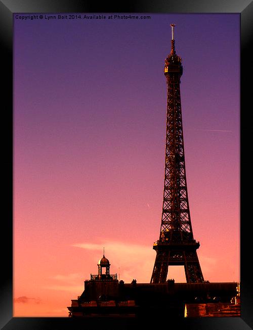 Eiffel Tower at Sunset Framed Print by Lynn Bolt