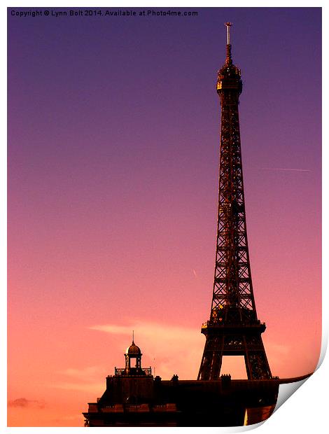 Eiffel Tower at Sunset Print by Lynn Bolt
