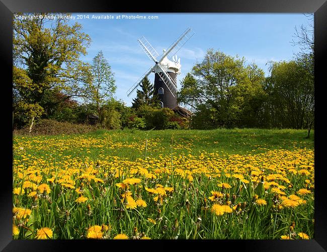 Wray Common Windmill Framed Print by Andy Huntley