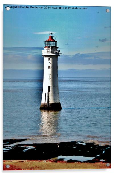 Perch Rock Lighthouse Acrylic by Sandra Buchanan