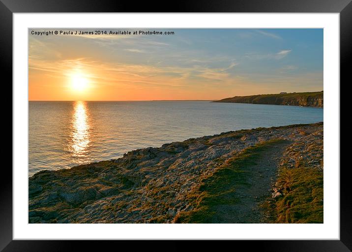 Sunset at Witches Point Framed Mounted Print by Paula J James
