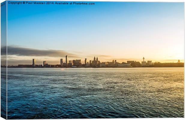Sunrise over liverpool Canvas Print by Paul Madden
