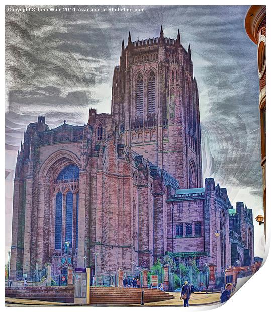 Liverpool Anglican Cathedral Print by John Wain