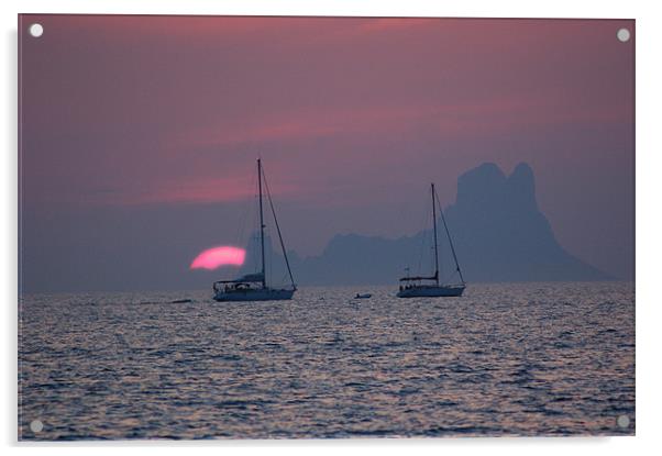 Ibiza Sunset - Es Vedra 2 Acrylic by Jonathan Hullock