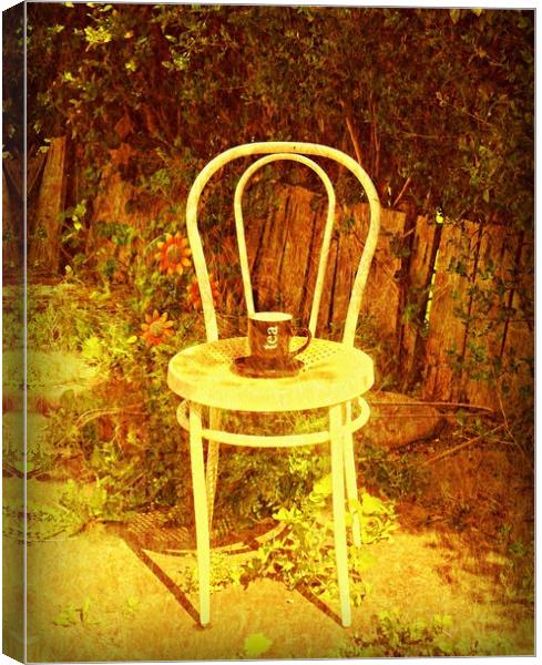 Tea in the Yard. Canvas Print by Heather Goodwin