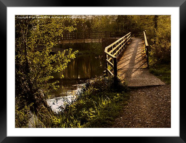 Footbridge over the Kennet Framed Mounted Print by Ian Lewis