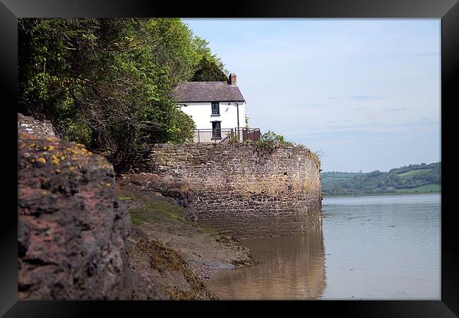 House By The Sea at Laugharne Framed Print by Geoff Pickering