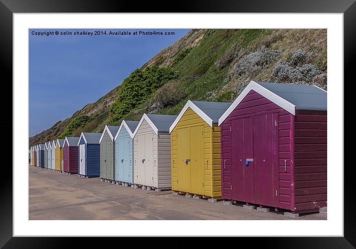 Dorset Beach Huts Framed Mounted Print by colin chalkley