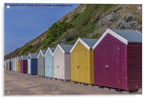 Dorset Beach Huts Acrylic by colin chalkley