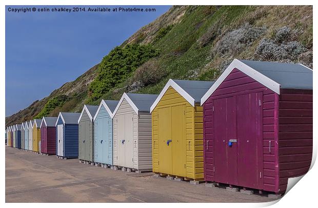 Dorset Beach Huts Print by colin chalkley