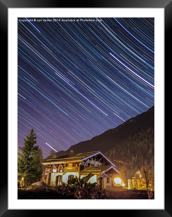 Chamonix stars Framed Mounted Print by Jan Venter
