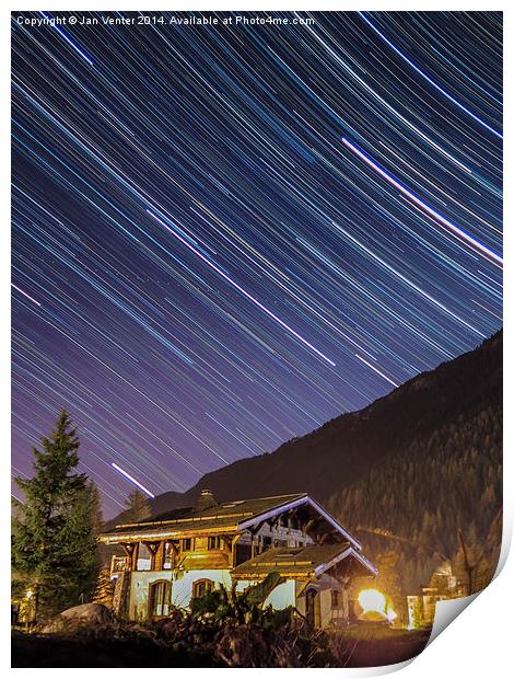 Chamonix stars Print by Jan Venter