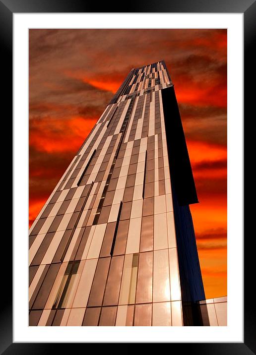 Beetham Tower Sunset Framed Mounted Print by Neil Ravenscroft