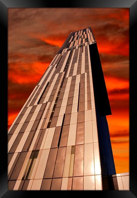Beetham Tower Sunset Framed Print by Neil Ravenscroft