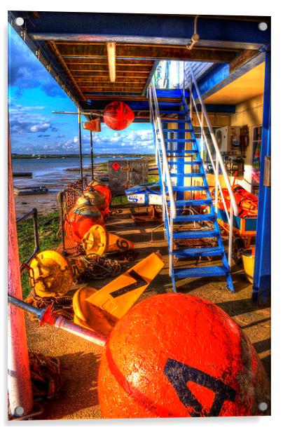 Mersea Buoys Acrylic by Nigel Bangert