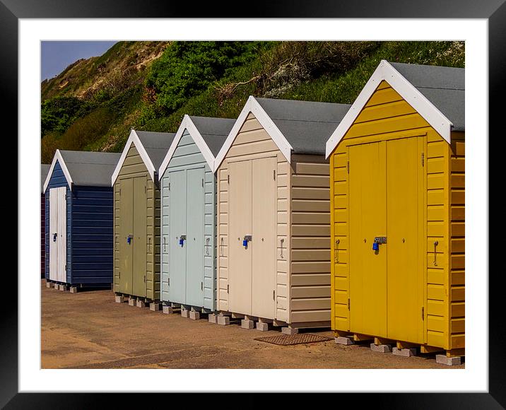 Dorset Beach Huts Framed Mounted Print by colin chalkley