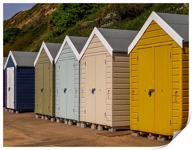 Dorset Beach Huts Print by colin chalkley