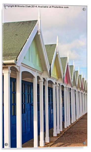 Beach Huts Acrylic by Nicola Clark