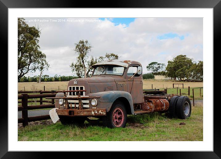 Rusty IH International Harvester R190 Ute Framed Mounted Print by Pauline Tims
