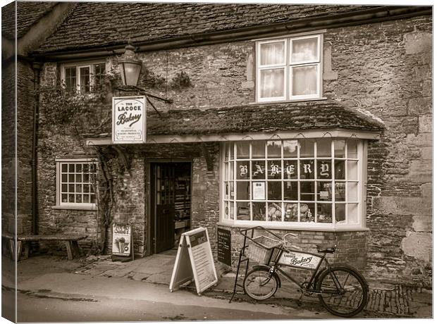 Lacock Village Bakery, Wiltshire, England, UK Canvas Print by Mark Llewellyn