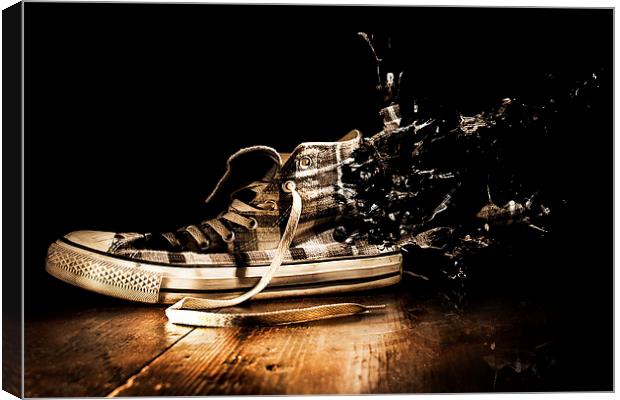 Converse Explosion Canvas Print by Jordan Browning Photo