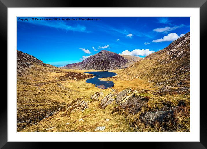 Llyn Idwal from the Glyders Framed Mounted Print by Pete Lawless