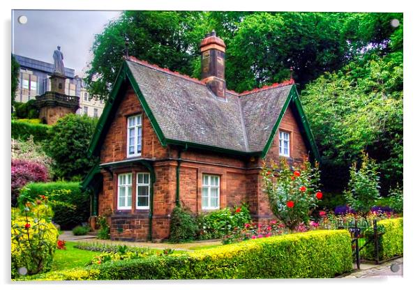 Cottage in Princes Street Gardens Acrylic by Tom Gomez