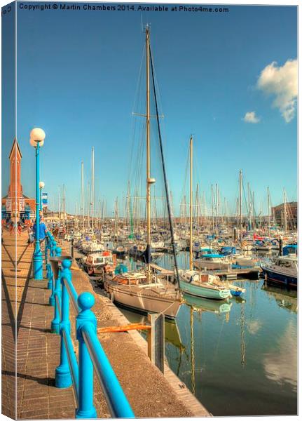 Nelson Quay Milford Haven Marina Canvas Print by Martin Chambers