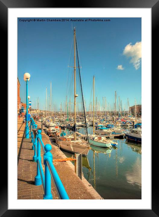 Nelson Quay Milford Haven Marina Framed Mounted Print by Martin Chambers