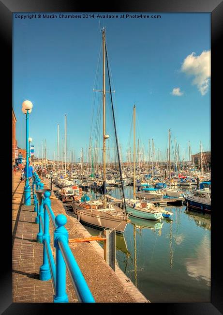 Nelson Quay Milford Haven Marina Framed Print by Martin Chambers