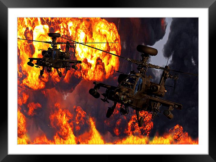 Apache firestorm Framed Mounted Print by Oxon Images